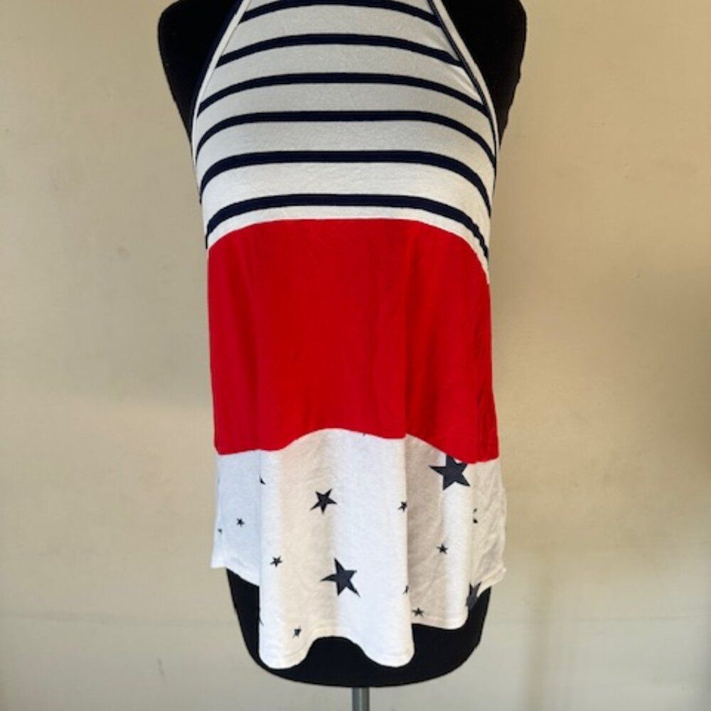 Vanilla Bay Stars & Stripes halter Tank Top 8495